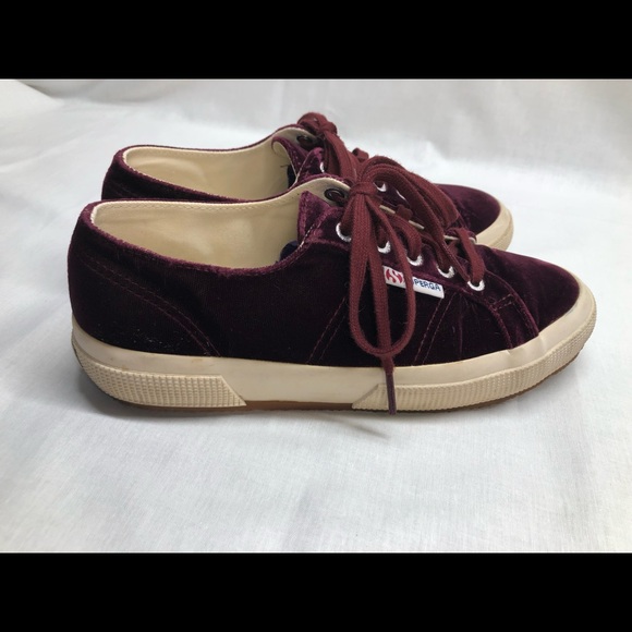 Superga maroon velvet sneakers - Picture 9 of 13